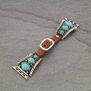 Apple Watch Western Leather Band With Turquoise 38mm/40mm