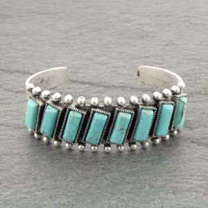 Natural Turquoise "C" Cuff Bracelet
